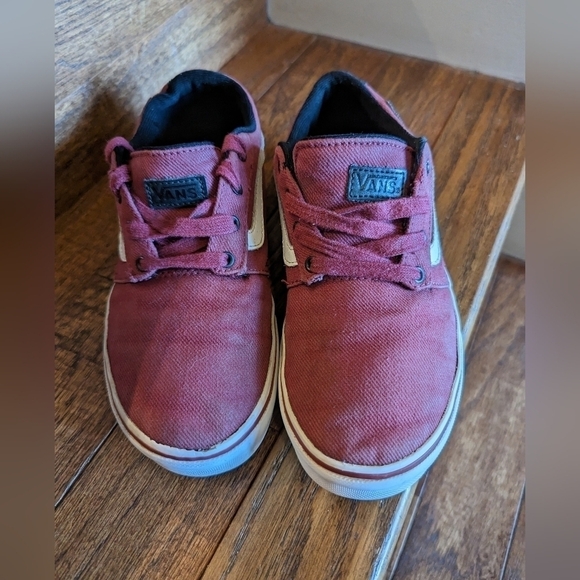 VANS Old Skool Maroon and White youth size 4 - Picture 4 of 8